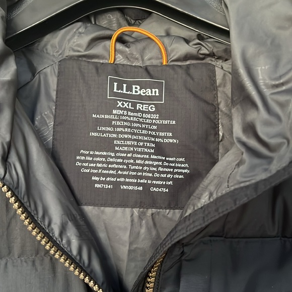 LL bean black anorak puffy jacket. - Picture 2 of 2